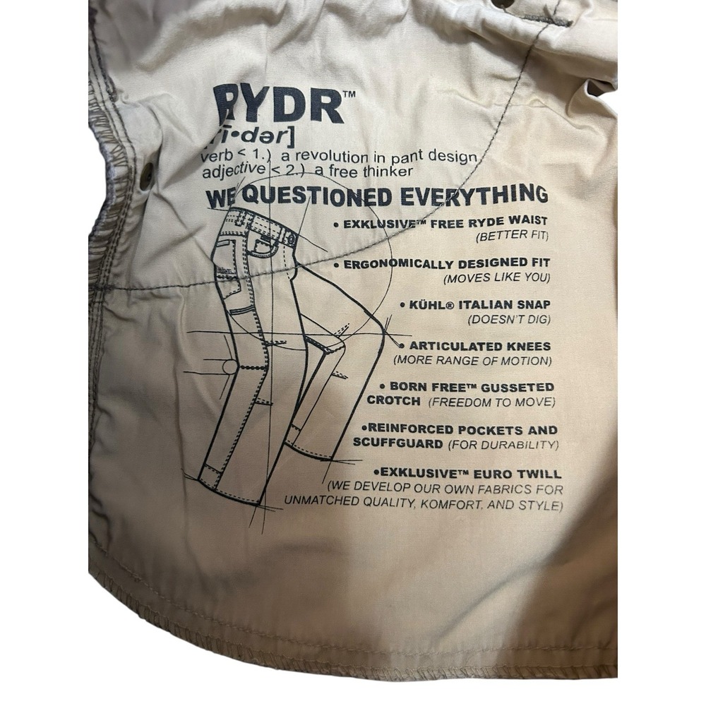 Kuhl Rydr Pants Mens 36x32 Brown Vintage Patina Dye Canvas Straight Leg Outdoor - Picture 4 of 8